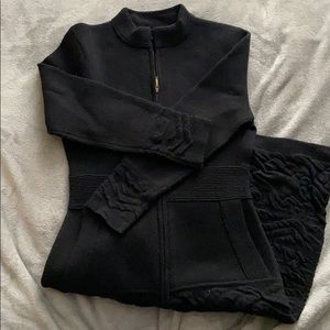 Black zipper sweater dress